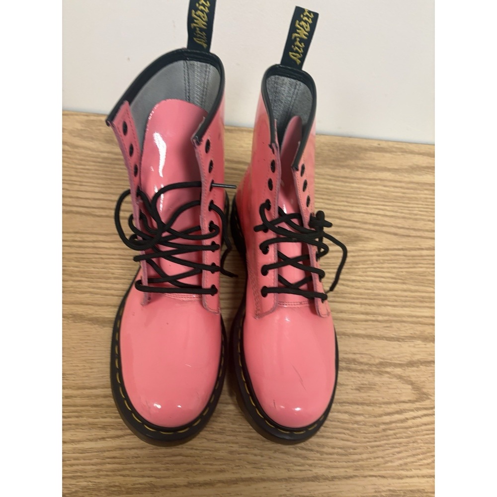 DR. MARTENS 1460 Pink Patent Leather Boots- Size 10